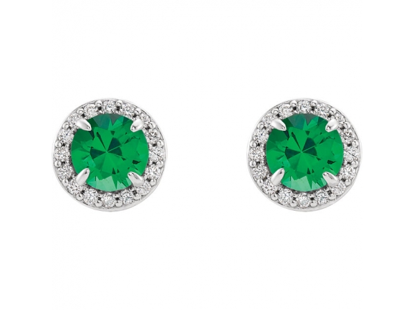Chatham Lab Created Emerald Earrings 86458 697 P Gemstone Gemstone Earrings Chatham Lab Created Emerald Image 2