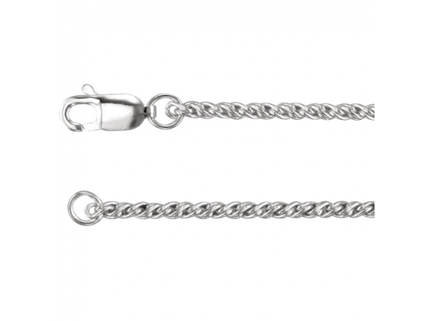 1.75mm Sterling Silver Reverse Rope Chain  - Sterling Silver 20