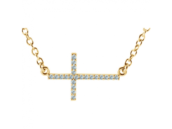 Necklaces - Sideways Cross Necklace