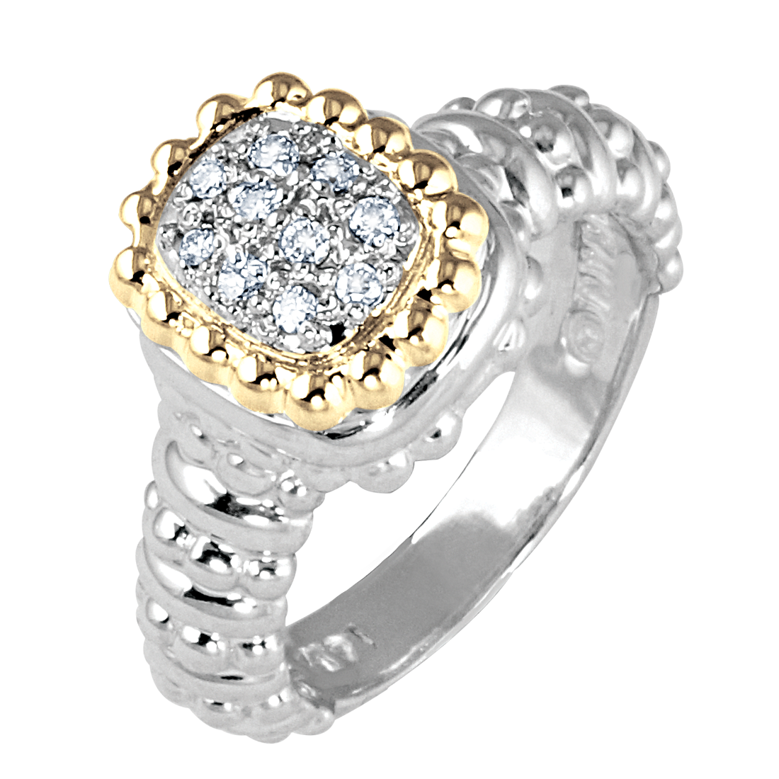 Vahan Sterling Silver & Yellow Gold Diamond Fashion Ring Acori Diamonds & Design Friendswood, TX