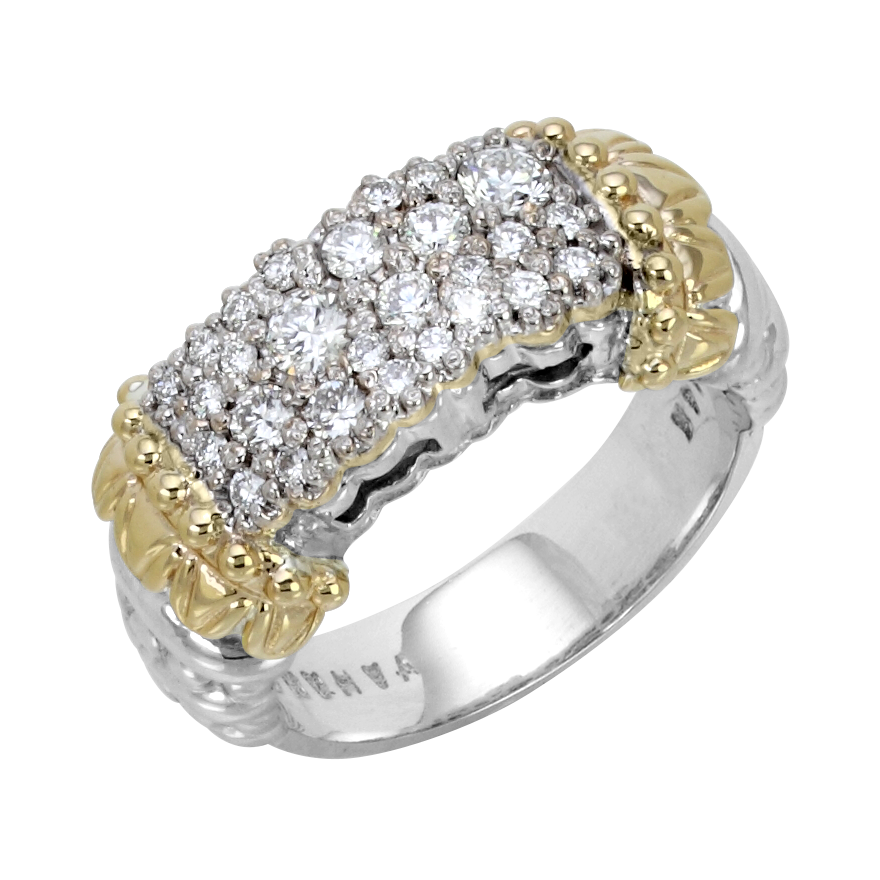 Vahan Multi-pavé Sterling Silver & Yellow Gold Diamond Fashion Ring Storey Jewelers Gonzales, TX