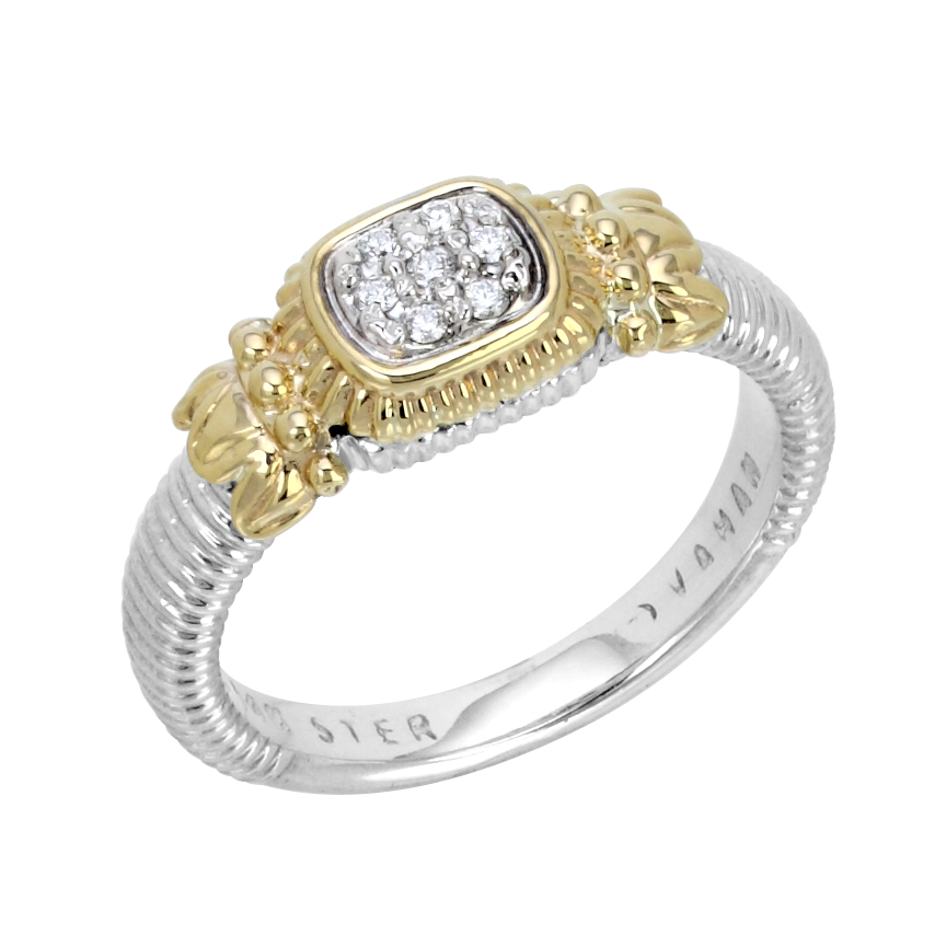 Vahan Sterling Silver & Yellow Gold Diamond Fashion Ring Storey Jewelers Gonzales, TX