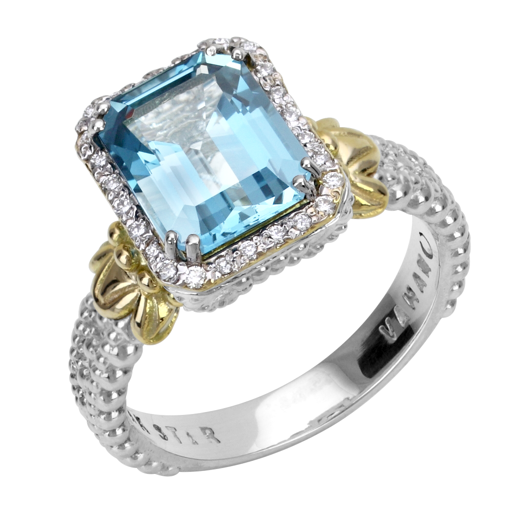 Vahan Sterling Silver & Yellow Gold Gemstone Fashion Ring Acori Diamonds & Design Friendswood, TX