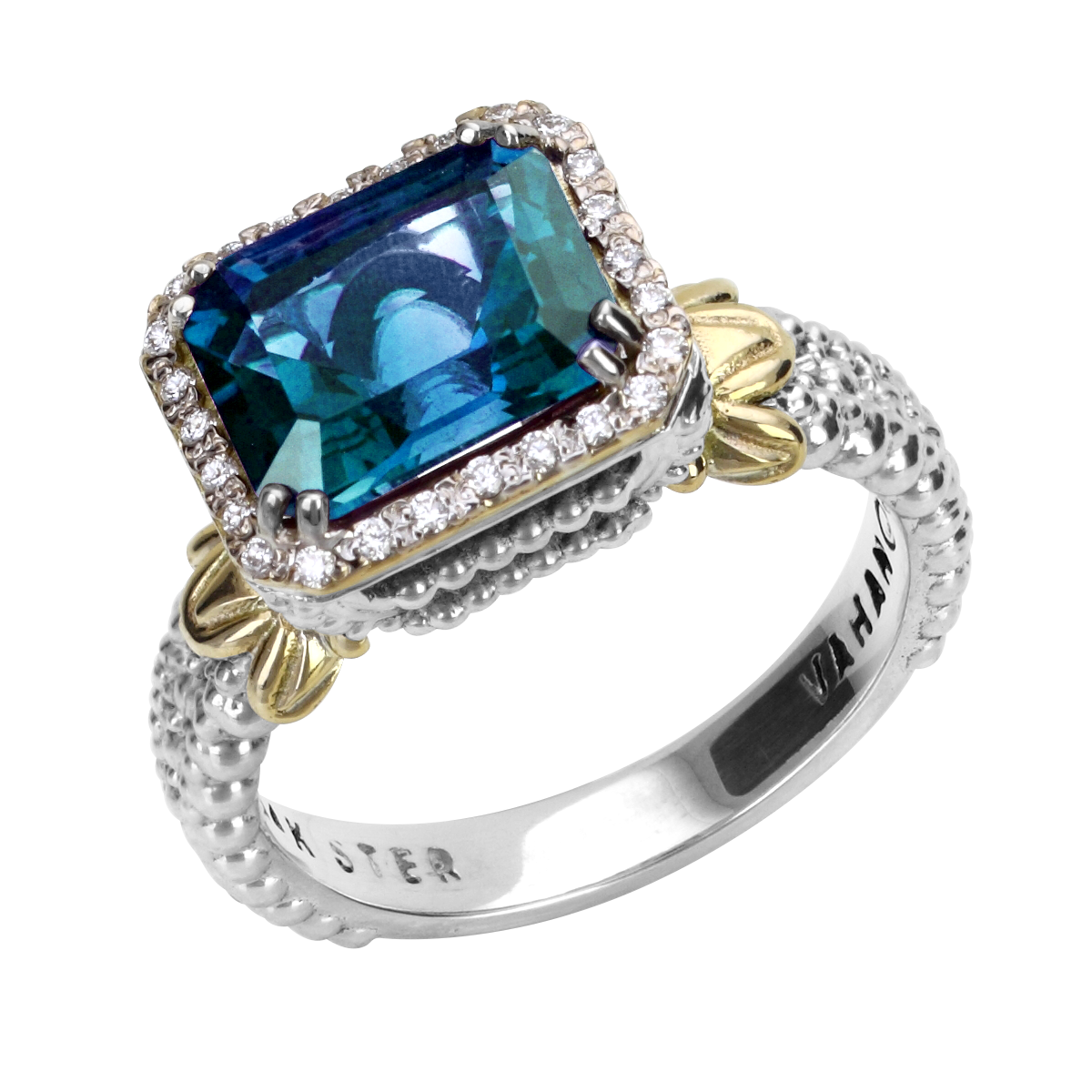 Vahan Sterling Silver & Yellow Gold Gemstone Fashion Ring Acori Diamonds & Design Friendswood, TX