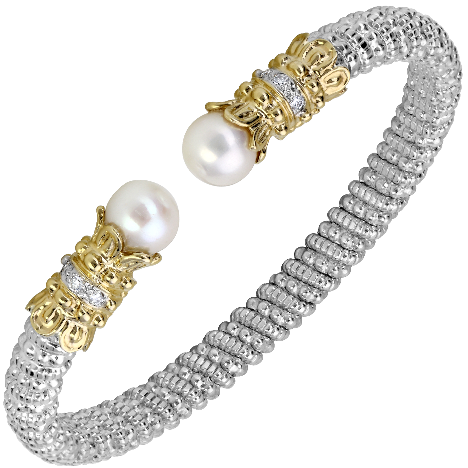 Vahan Essentials Sterling Silver & Yellow Gold Pearl Bracelet Acori Diamonds & Design Friendswood, TX