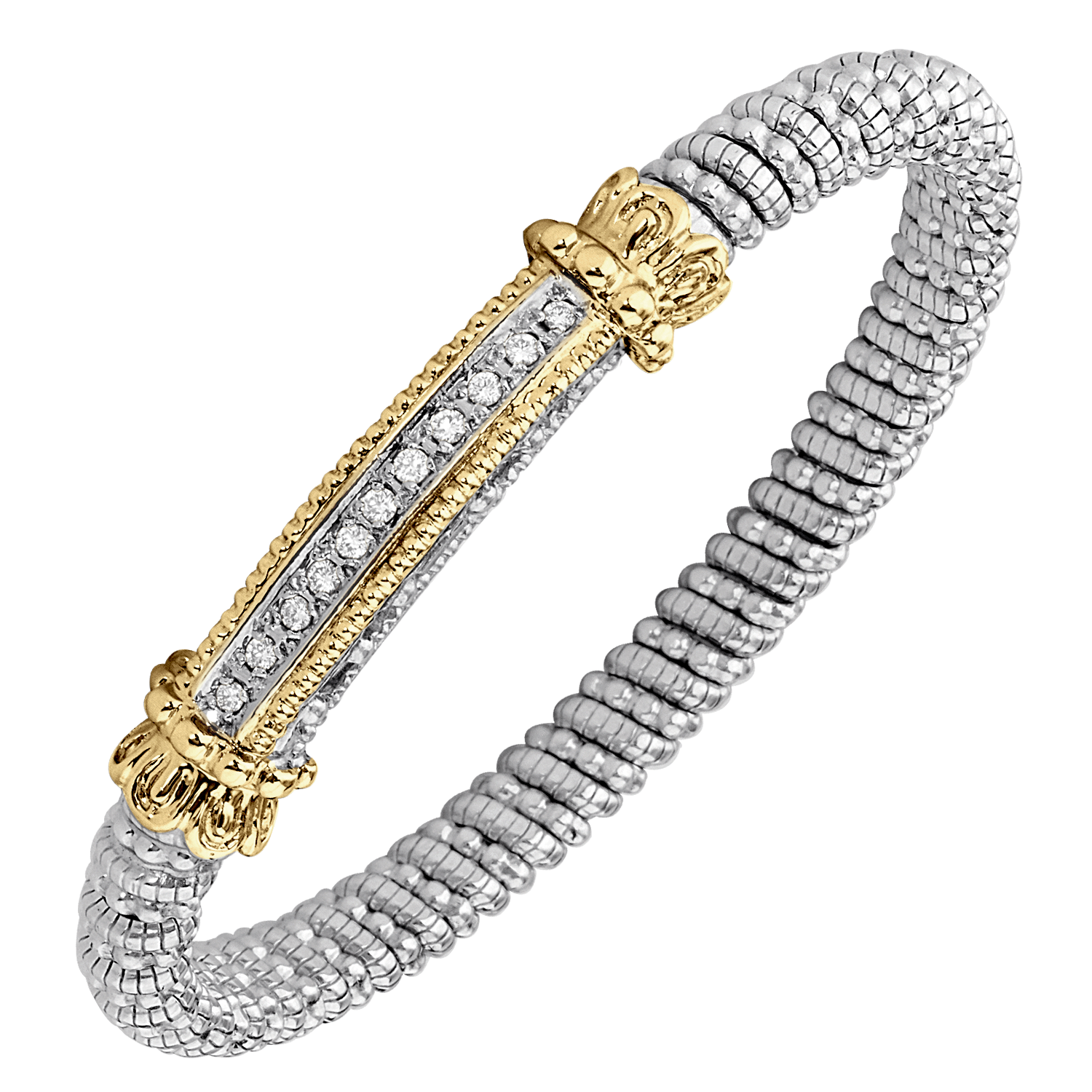 Vahan Diamond Line Sterling Silver & Yellow Gold Diamond Bracelet Galloway and Moseley, Inc. Sumter, SC