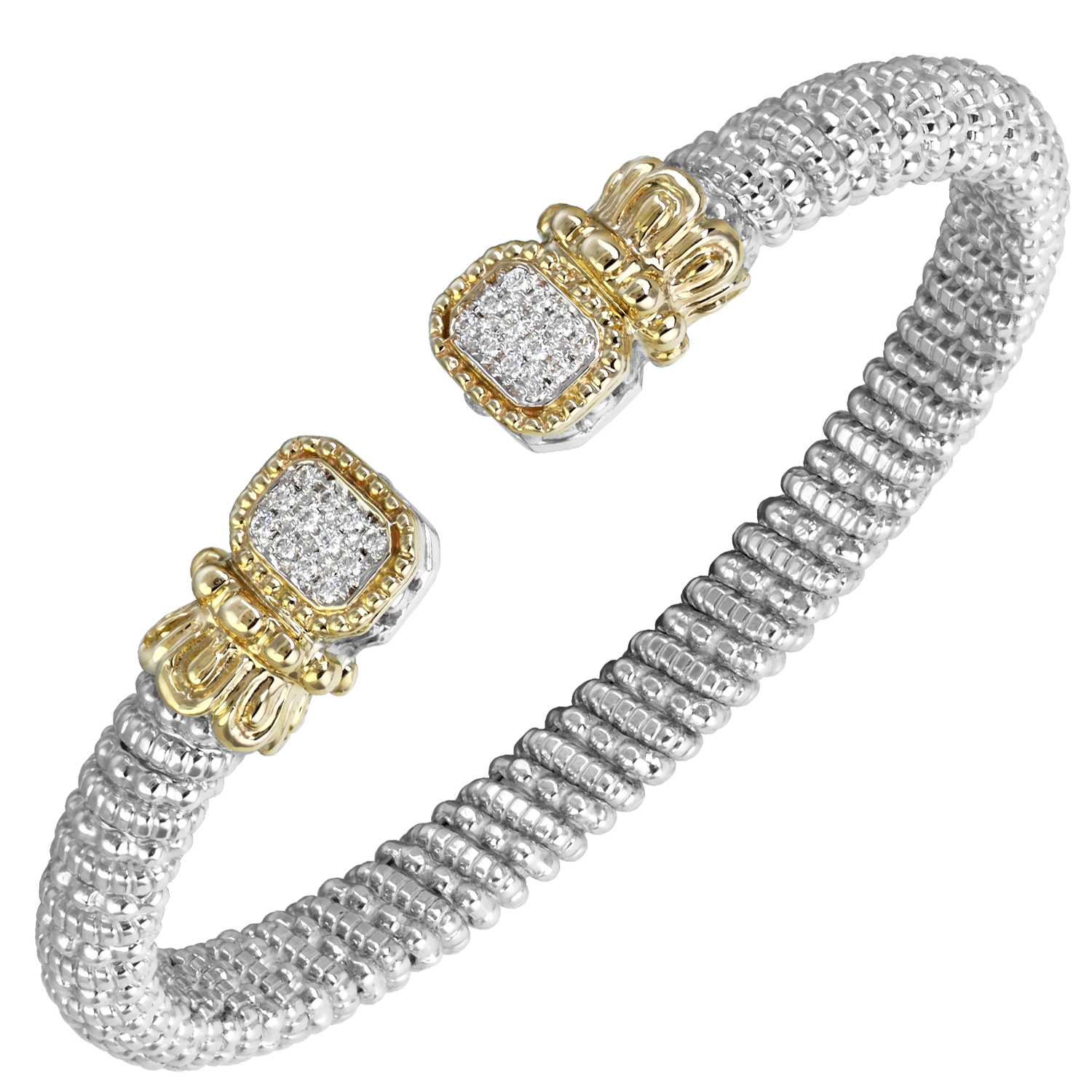 Vahan Essentials Sterling Silver & Yellow Gold Diamond Bracelet Javeri Jewelers Inc Frisco, TX