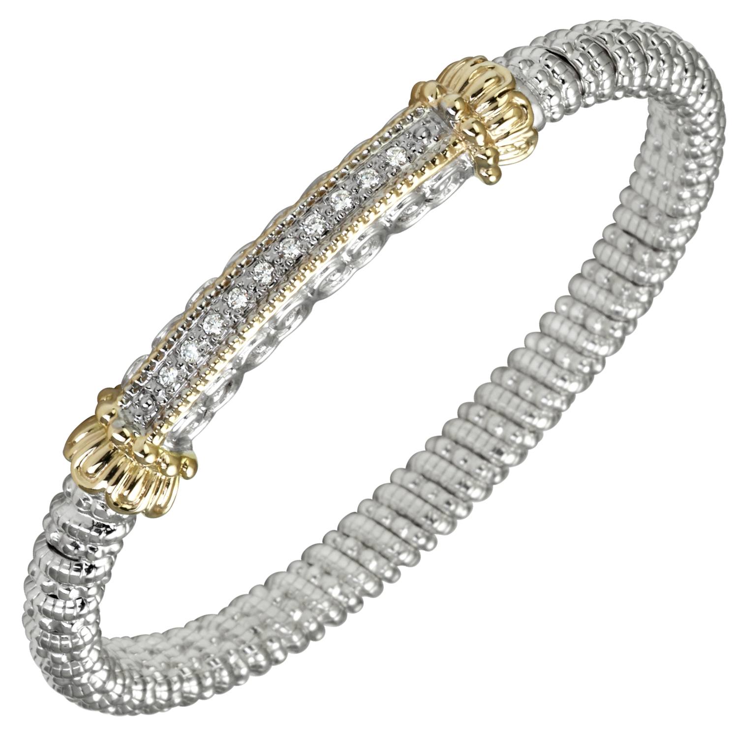 Vahan Diamond Line Sterling Silver & Yellow Gold Diamond Bracelet Galloway and Moseley, Inc. Sumter, SC