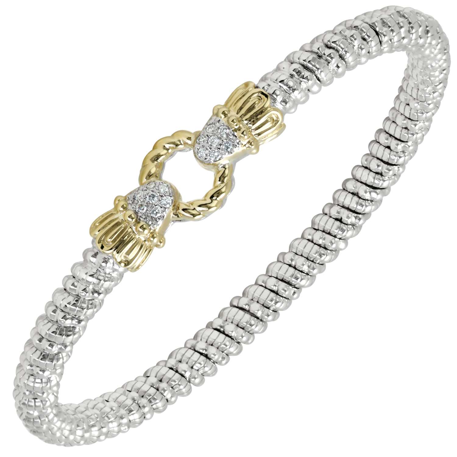 Vahan Sterling Silver & Yellow Gold Diamond Bracelet Acori Diamonds & Design Friendswood, TX