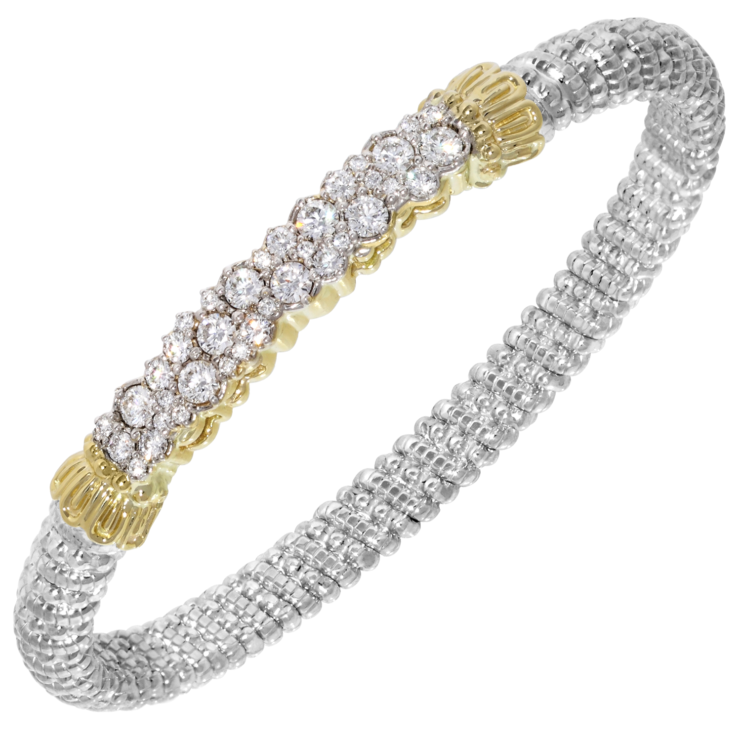 Vahan Multi-pavé Sterling Silver & Yellow Gold Diamond Bracelet Acori Diamonds & Design Friendswood, TX