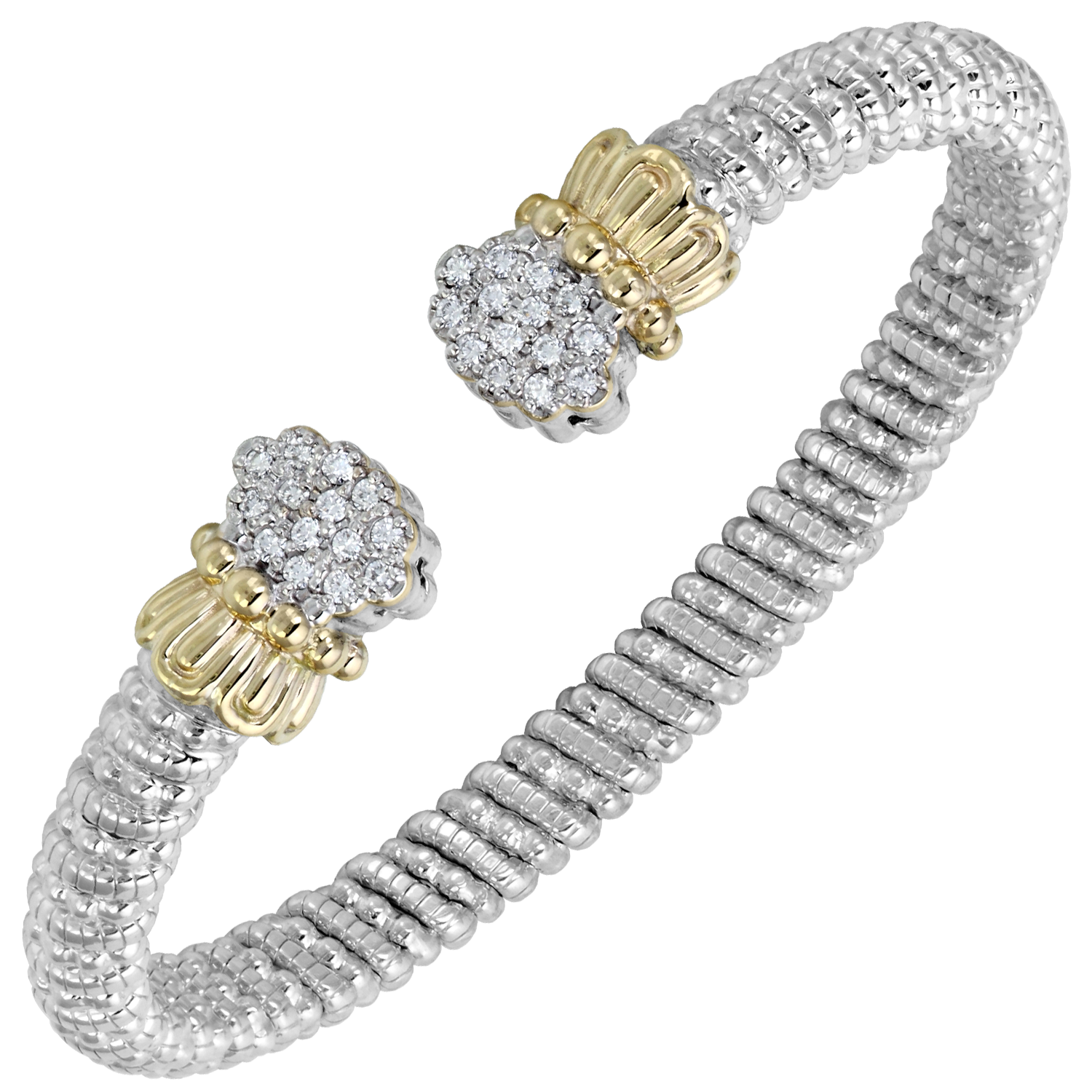 Vahan Essentials Sterling Silver & Yellow Gold Diamond Bracelet Acori Diamonds & Design Friendswood, TX