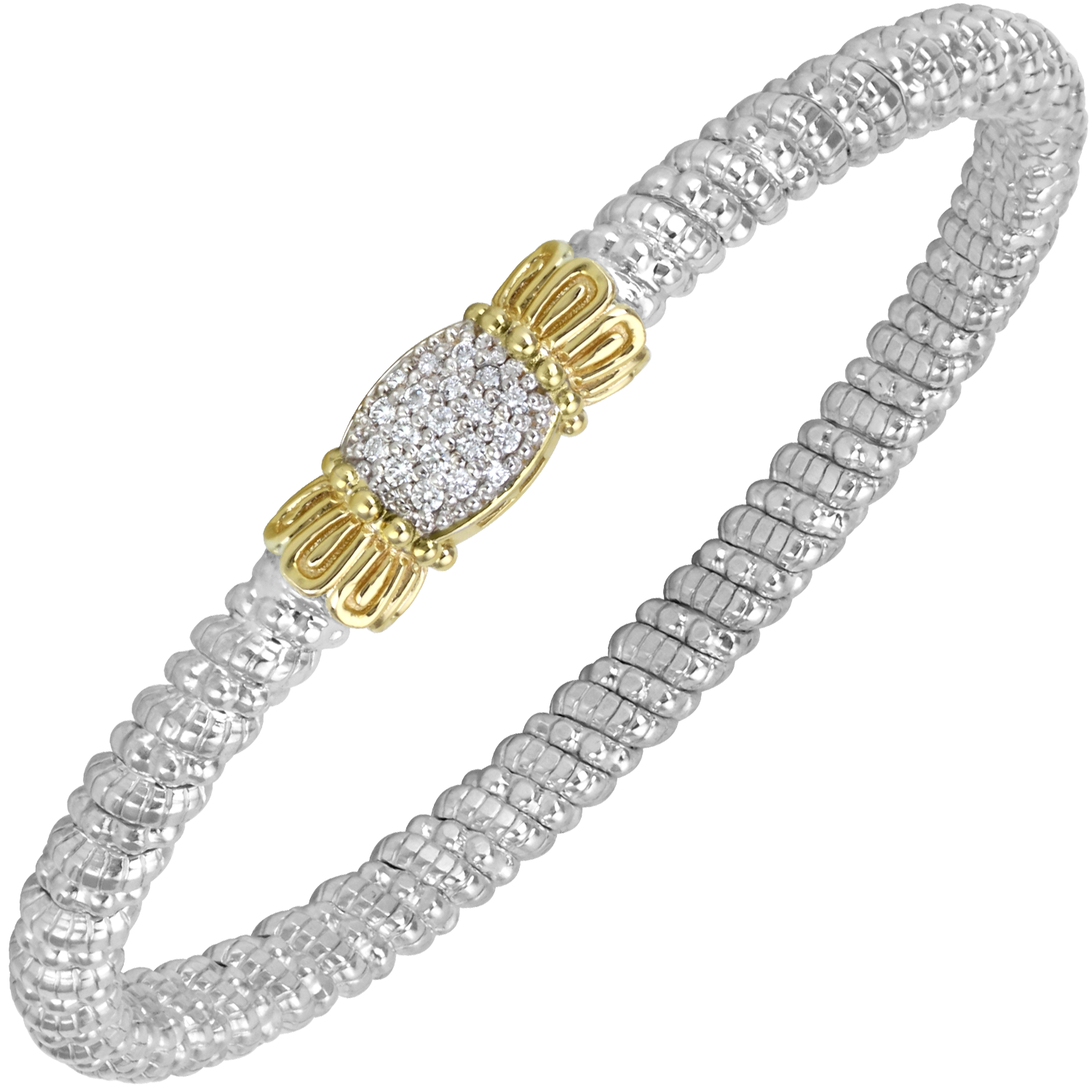 Vahan Essentails Sterling Silver & Yellow Gold Diamond Bracelet Acori Diamonds & Design Friendswood, TX