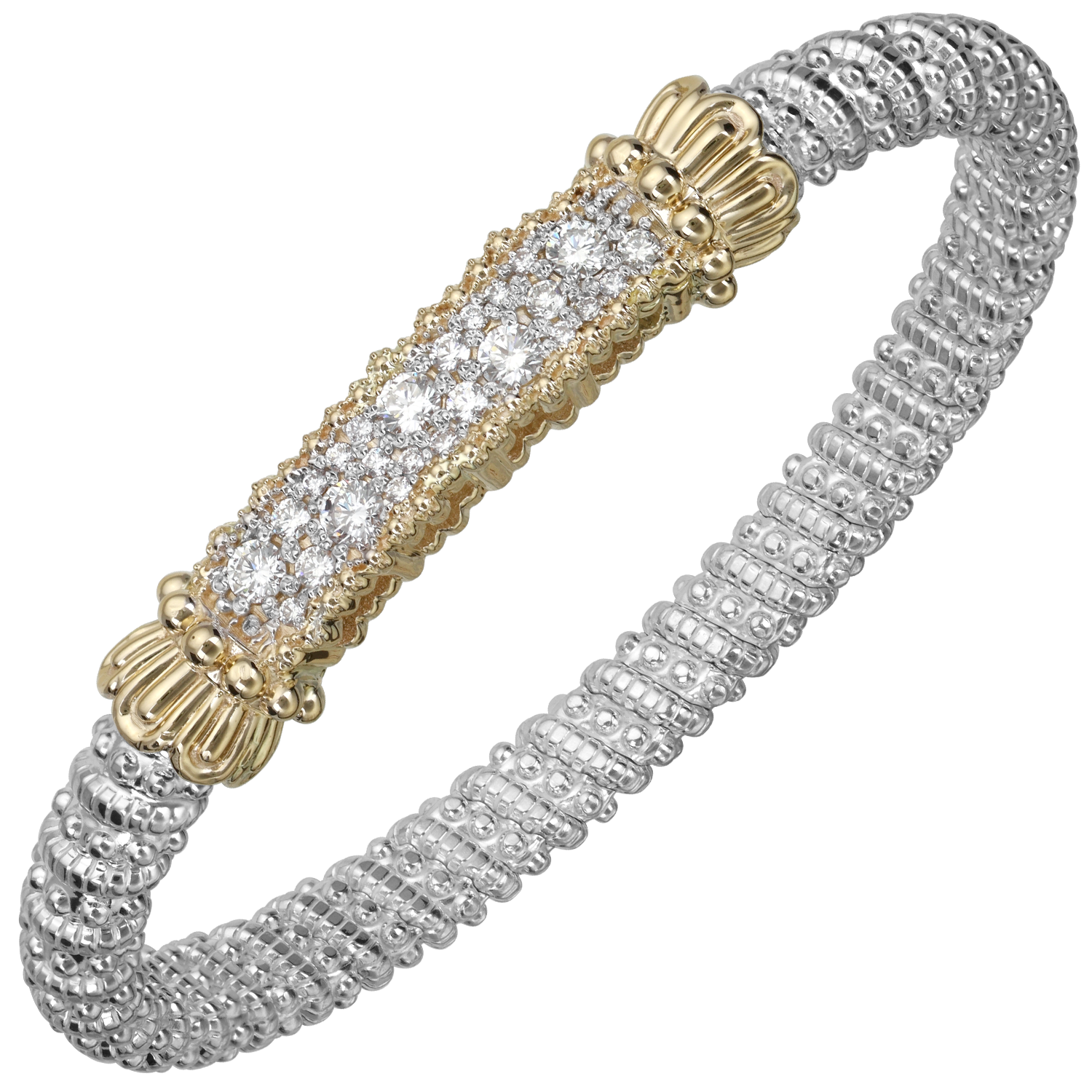 Vahan Multi-pavé Sterling Silver & Yellow Gold Diamond Bracelet Javeri Jewelers Inc Frisco, TX