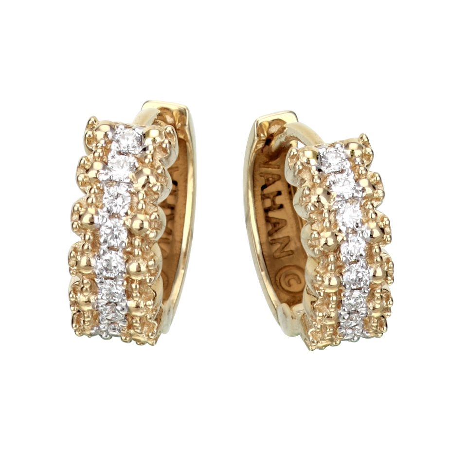Vahan 14k Yellow Gold Diamond Earrings Acori Diamonds & Design Friendswood, TX