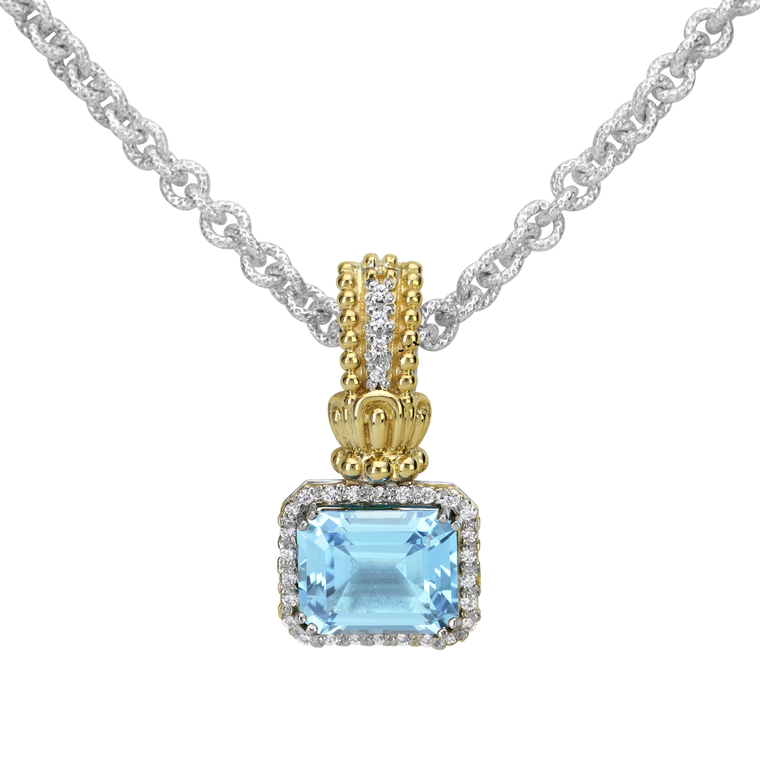 Vahan Sterling Silver & Yellow Gold Gemstone Pendant Acori Diamonds & Design Friendswood, TX