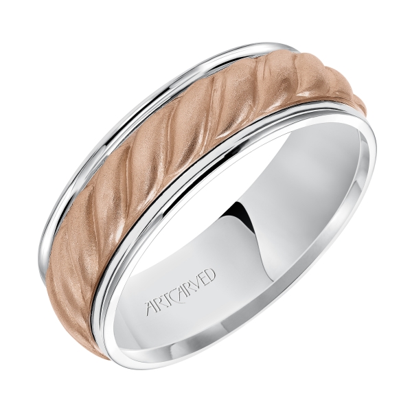 14K White/Rose Gold Wedding Band Holtan's Jewelry Winona, MN