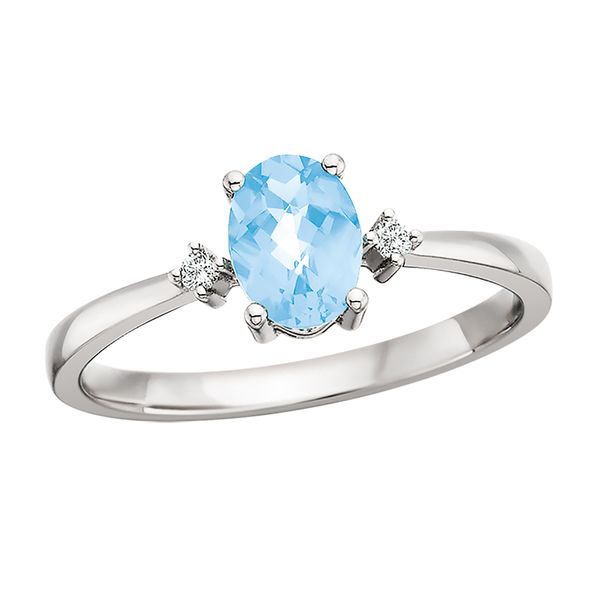 10K Aquamarine & Dia Ring David Mann, Jeweler Geneseo, NY