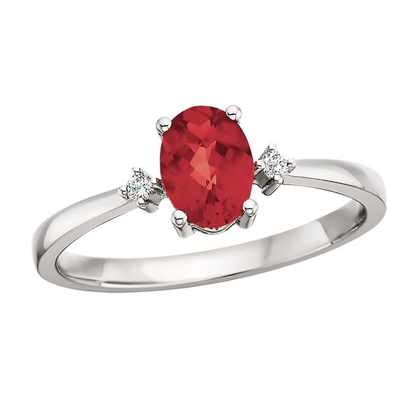 10K Garnet & Diamond Ring David Mann, Jeweler Geneseo, NY