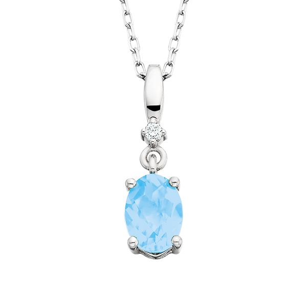 Aquamarine & Diamond Pend. David Mann, Jeweler Geneseo, NY