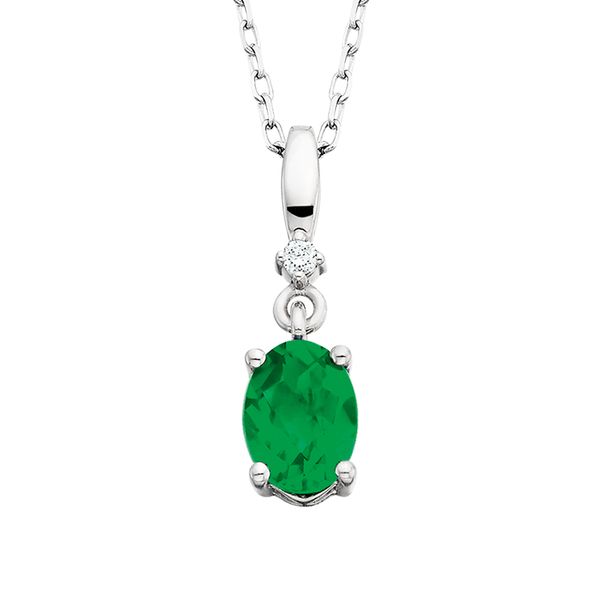 Lab Emerald & Diamond Pend. David Mann, Jeweler Geneseo, NY
