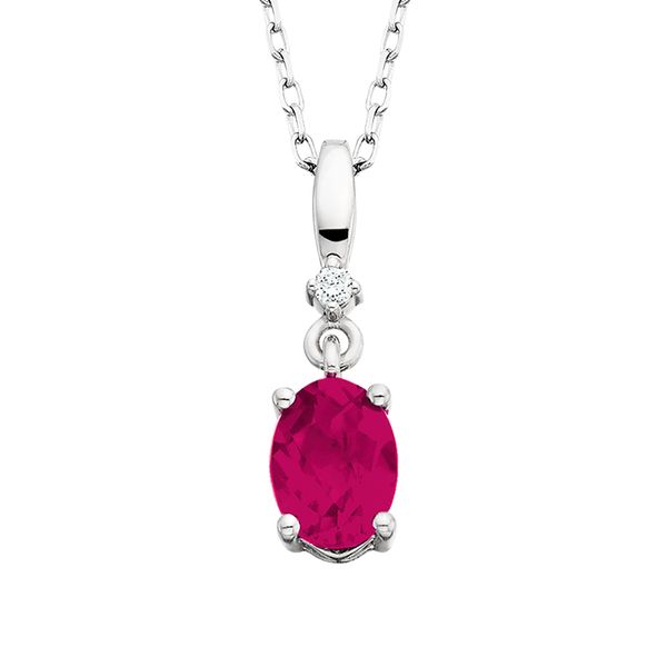 Lab Ruby & Diamond Pendant Leitzel's Jewelry Myerstown, PA