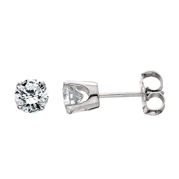 14K Round Diamond Earrings David Mann, Jeweler Geneseo, NY