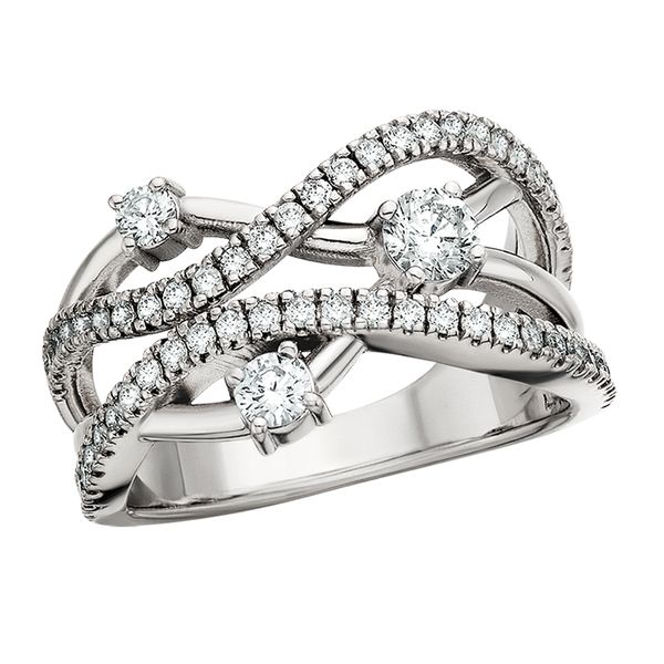 14K White Diamond Weave Ring David Mann, Jeweler Geneseo, NY