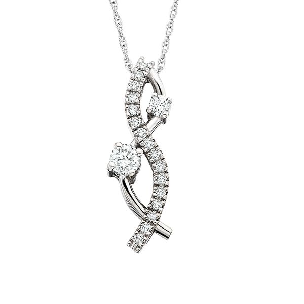 14K White Diamond Weave Pendant David Mann, Jeweler Geneseo, NY