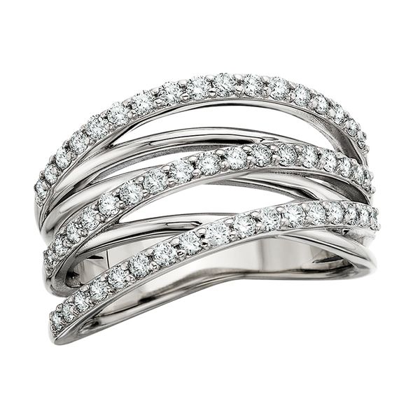 14K White Diamond Ribbon Ring David Mann, Jeweler Geneseo, NY