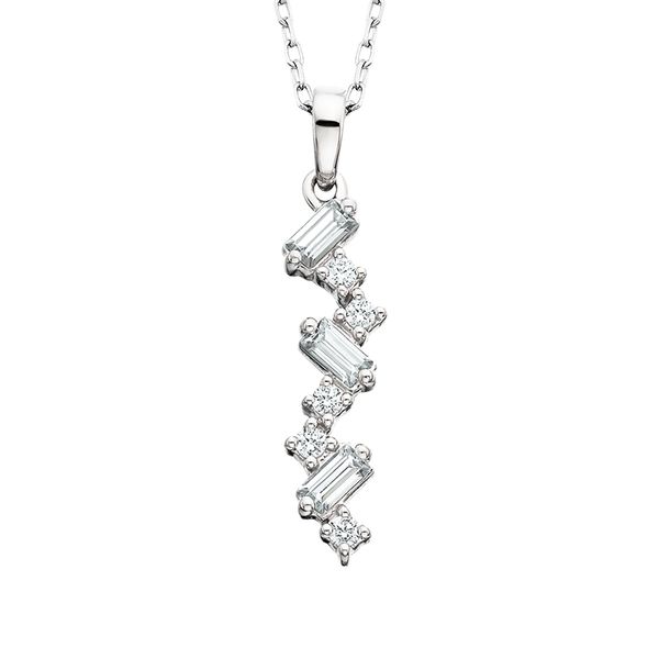14K White Diamond Scatter Pend. David Mann, Jeweler Geneseo, NY