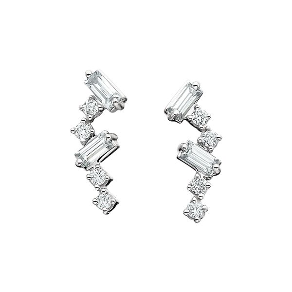 14K White Dia. Scatter Earrings Nesemann's Diamond Center Plymouth, WI