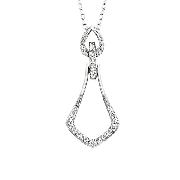 14K White Diamond Pendant David Mann, Jeweler Geneseo, NY