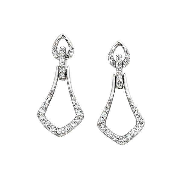 14K White Diamond Drop Earrings Nesemann's Diamond Center Plymouth, WI