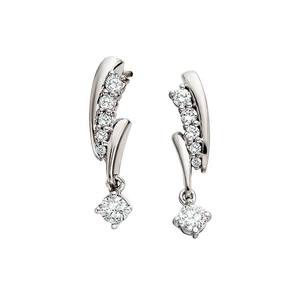14k Diamond Dangle Earrings David Mann, Jeweler Geneseo, NY