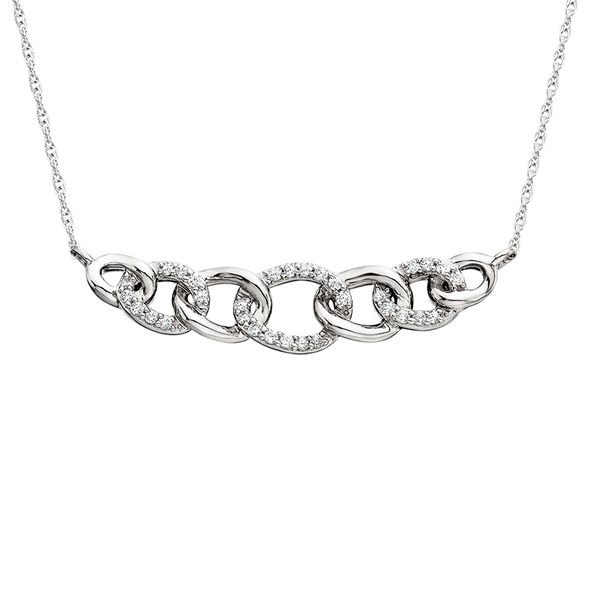 14K White Diamond Link Necklace Leitzel's Jewelry Myerstown, PA