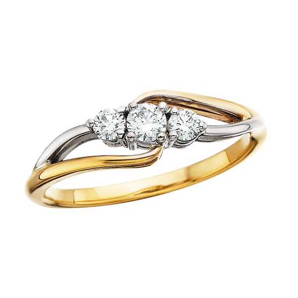 14K TT 3-Stone Ring David Mann, Jeweler Geneseo, NY