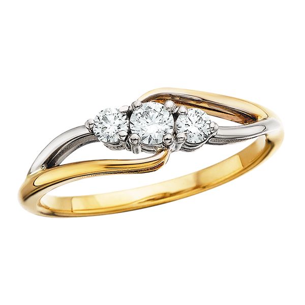 14K TT 3-Stone Ring David Mann, Jeweler Geneseo, NY