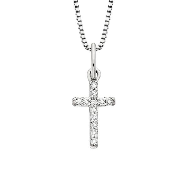 SS Diamond Cross Necklace David Mann, Jeweler Geneseo, NY