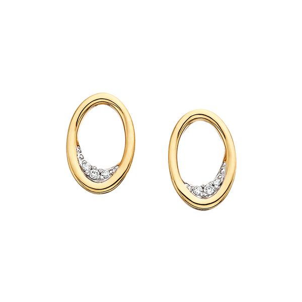 SS Diamond Oval Earrings David Mann, Jeweler Geneseo, NY
