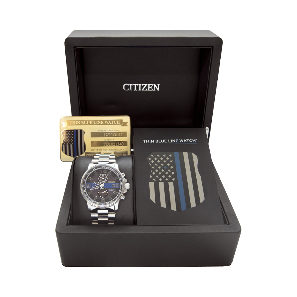 Citizen Men's Thin Blue Line Watch Image 5 Griner Jewelry Co. Moultrie, GA