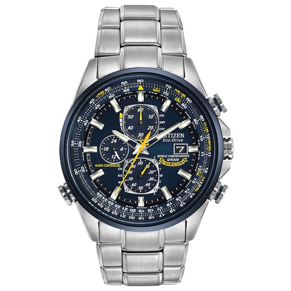 CITIZEN Eco-Drive Sport Luxury World Chrono Mens Watch Stainless Steel Collier's Jewelers Whiteville, NC