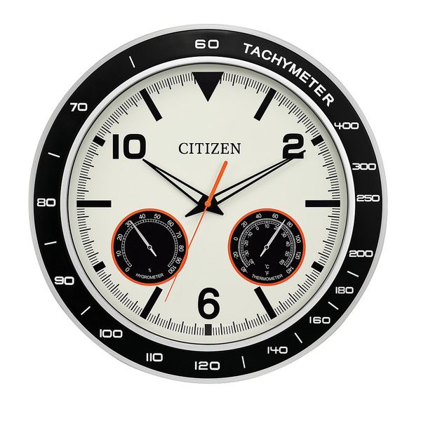 CITIZEN CC2019 Hudson - Outdoor wall Clk - Blk silver The Stone Jewelers Boone, NC