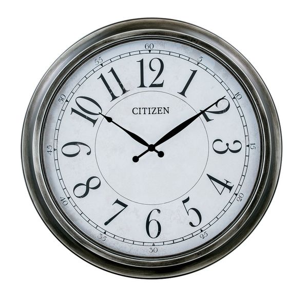 CITIZEN CC2048 Newport - Outdoor wall Clk - Aged silver House of Silva Wooster, OH