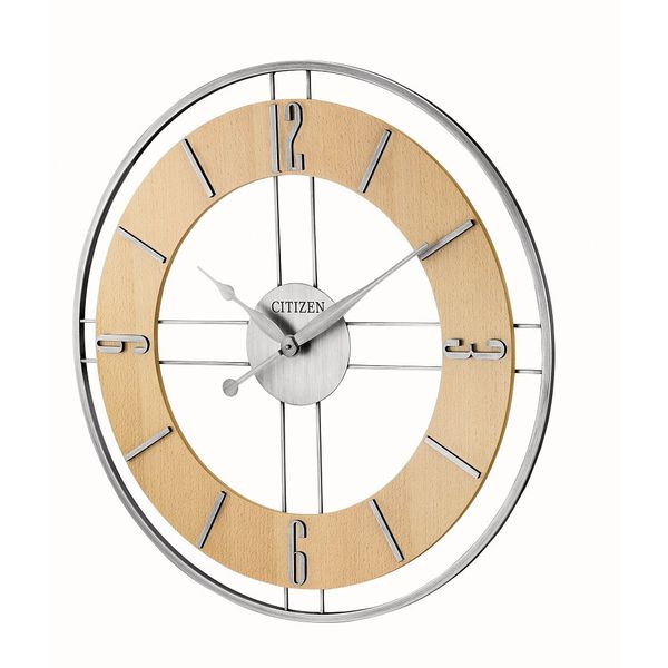 CITIZEN CC2123 Artemis - Large Wall Clocks - Brushed Steel Image 2 The Stone Jewelers Boone, NC