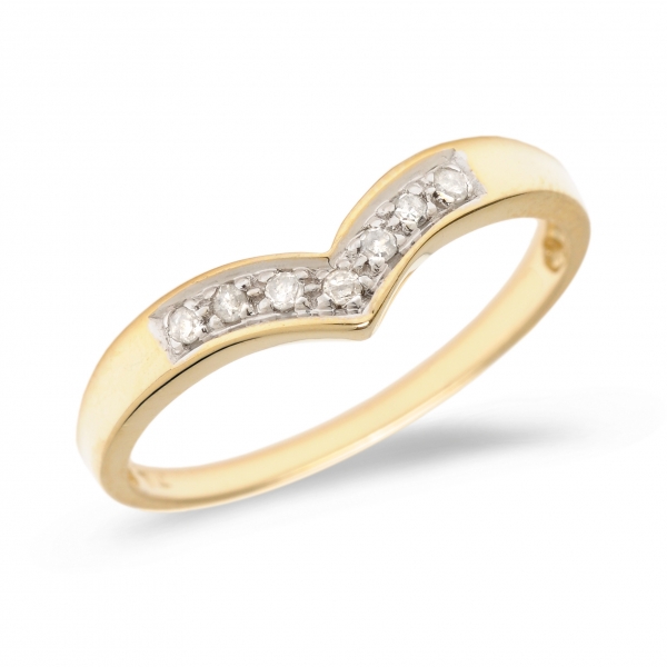 10K Yellow Gold Diamond Chevron Ring Davidson Jewelers East Moline, IL
