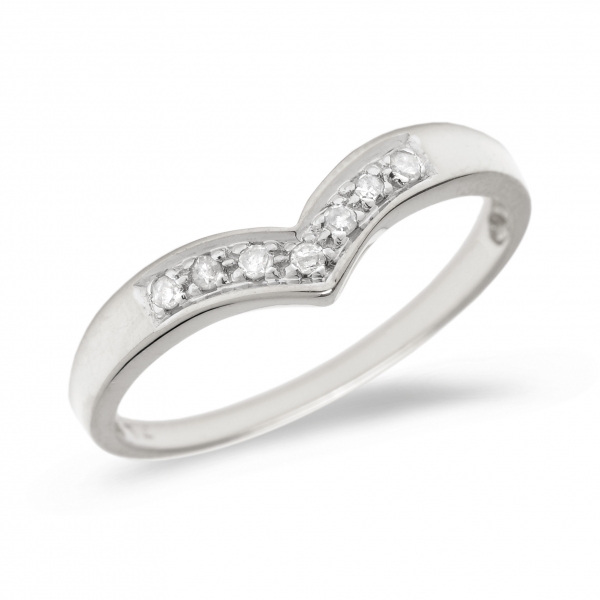 14K White Gold Diamond Chevron Ring Davidson Jewelers East Moline, IL