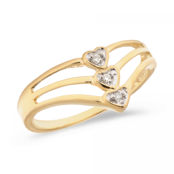 10K Yellow Gold Diamond Heart Ring Davidson Jewelers East Moline, IL
