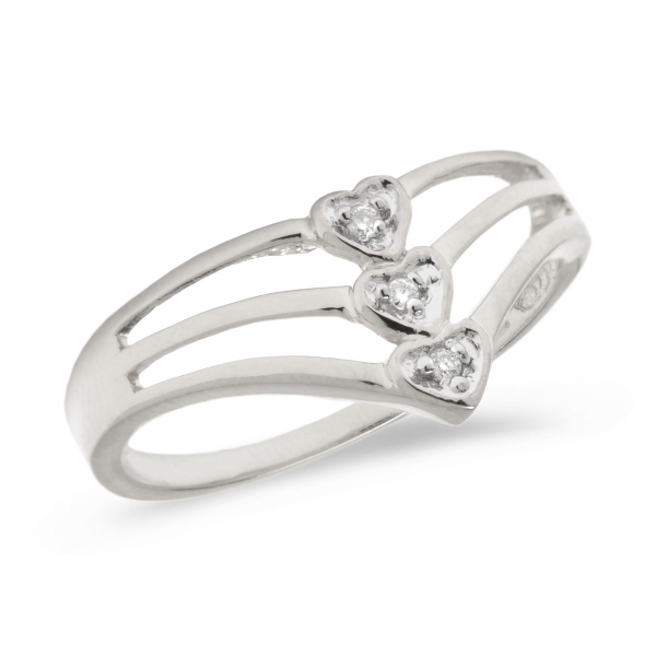 10K White Gold Diamond Heart Ring Davidson Jewelers East Moline, IL