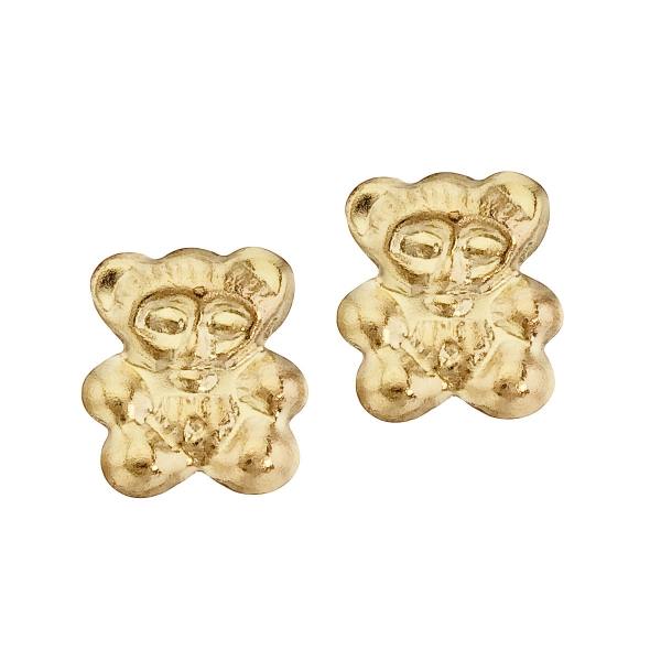 14K Yellow Gold Baby Bear Screwback Earrings Davidson Jewelers East Moline, IL