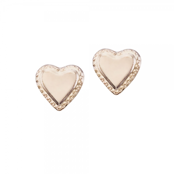 14K Yellow Gold Baby Heart Screwback Earrings Davidson Jewelers East Moline, IL